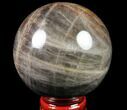 Polished Black Moonstone Sphere - Madagascar #78952-1